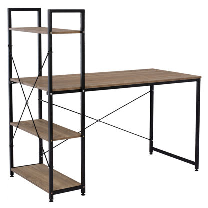 Εικόνα της ΓΡΑΦΕΙΟ ΜΕ ΒΙΒΛΙΟΘΗΚΗ ΜΑΥΡΟ-SONAMA HM2407.01 120x60x122 εκ.