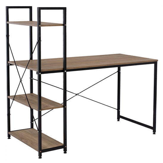 Εικόνα της ΓΡΑΦΕΙΟ ΜΕ ΒΙΒΛΙΟΘΗΚΗ ΜΑΥΡΟ-SONAMA HM2407.01 120x60x122 εκ.