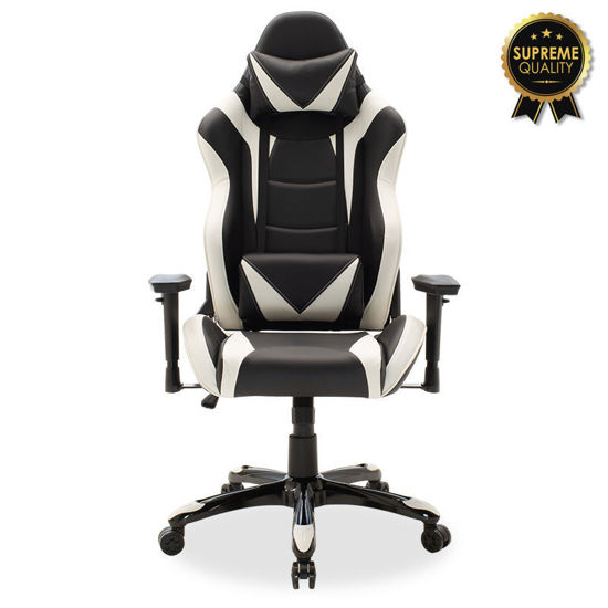 Εικόνα της Καρέκλα γραφείου Russell-Gaming SUPREME QUALITY pu μαύρο-λευκό