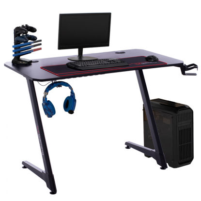 Εικόνα της ΓΡΑΦΕΙΟ GAMING PRO ΜΑΥΡΟ ΜΕ CARBON ΕΠΙΦΑΝΕΙΑ HM8782 111Χ60Χ76Υ εκ.