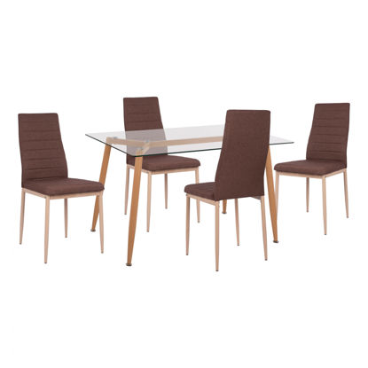 Εικόνα της ΣΕΤ 5ΤΜΧ ΤΡΑΠΕΖΙ ΜΕ ΓΥΑΛΙ & ΚΑΡΕΚΛΕΣ LADY ΦΥΣΙΚΟ ΧΡΩΜΑ HM11080