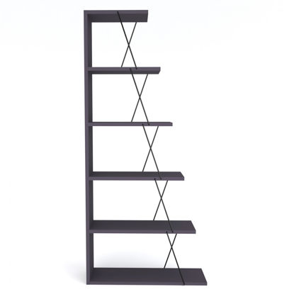 Εικόνα της ΒΙΒΛΙΟΘΗΚΗ ΜΕΛΑΜΙΝΗΣ TARS ΜΑΥΡΗ - ΑΝΘΡΑΚΙ HM2241.10 65x20x144Υ εκ.