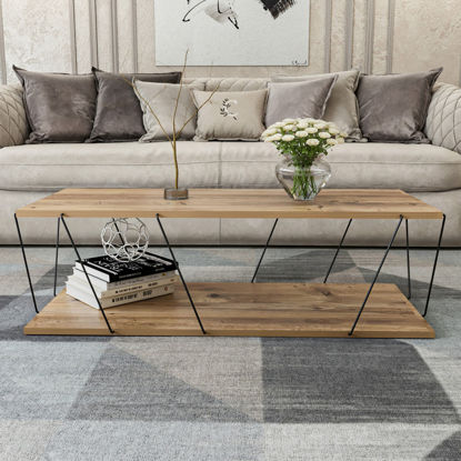 Εικόνα της ΤΡΑΠΕΖΙ ΣΑΛΟΝΙΟΥ HM8927.01 ΣΕ NATURAL WOOD & ΜΑΥΡΟ ΧΡΩΜΑ 120Χ50Χ30Y εκ. TARS