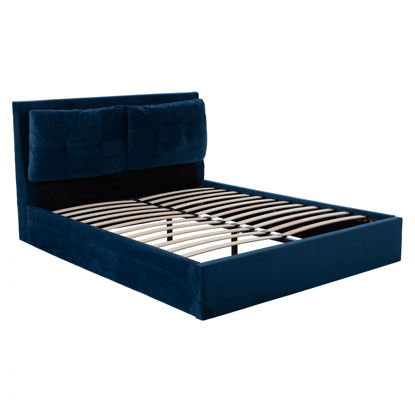 Εικόνα της ΚΡΕΒΑΤΙ BILLIE ΒΕΛΟΥΔΟ ΜΠΛΕ ΜΕ ΑΠΟΘΗΚΕΥΤΙΚΟ ΧΩΡΟ ΓΙΑ ΣΤΡΩΜΑ 160Χ200 HM582.18