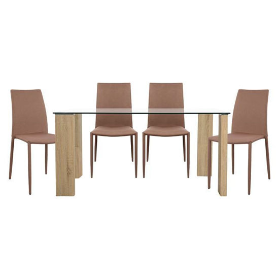 Εικόνα της ΣΕΤ ΤΡΑΠΕΖΑΡΙΑ 5ΤΜΧ ΤΡΑΠΕΖΙ MORGAN 140X80-TETA ΚΑΠΟΥΤΣΙΝΟ HM10026.03