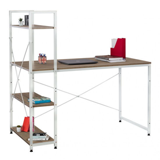 Εικόνα της ΓΡΑΦΕΙΟ ΜΕ ΒΙΒΛΙΟΘΗΚΗ WRENLEY ΛΕΥΚΟ-SONAMA HM2407.02 120x60x122 εκ.