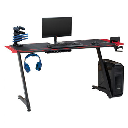 Εικόνα της ΓΡΑΦΕΙΟ GAMING PRO HM11582.04 ΜΑΥΡΟ CARBON ME ΚΟΚΚΙΝΗ ΕΠΕΚΤΑΣΗ 160x60x76Υ εκ.