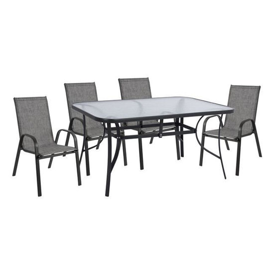 Εικόνα της ΣΕΤ ΤΡΑΠΕΖΑΡΙΑΣ 5ΤΜΧ ΜΕ ΜΕΤΑΛΛΙΚΟ ΤΡΑΠΕΖΙ ΚΑΙ ΚΑΡΕΚΛΕΣ HM5201.01