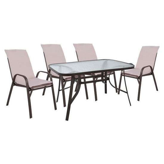 Εικόνα της ΣΕΤ ΤΡΑΠΕΖΑΡΙΑΣ 5ΤΜΧ ΚΑΡΕΚΛΕΣ ΜΕ ΜΑΞΙΛΑΡΙ & ΤΡΑΠΕΖΙ 120X70 HM10567.02 ΚΑΦΕ