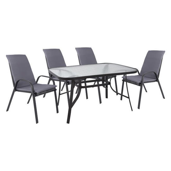 Εικόνα της ΣΕΤ ΤΡΑΠΕΖΑΡΙΑΣ 5ΤΜΧ ΚΑΡΕΚΛΕΣ ΜΕ ΜΑΞΙΛΑΡΙ & ΤΡΑΠΕΖΙ 120X70 HM10567.01 ΓΚΡΙ