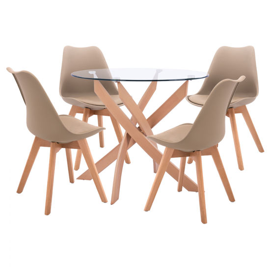 Εικόνα της ΣΕΤ ΤΡΑΠΕΖΑΡΙΑΣ 5ΤΜΧ ΤΡΑΠΕΖΙ Φ90X74 & 4 ΚΑΡΕΚΛΕΣ VEGAS ΚΑΠΟΥΤΣΙΝΟ HM11693.25