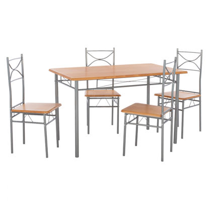 Εικόνα της ΣΕΤ ΤΡΑΠΕΖΑΡΙΑΣ ADELLE 5ΤΜΧ HM9219 ΧΡΩΜΑ ΟΞΙΑ ΜΕ ΑΣΗΜΙ ΣΚΕΛΕΤΟ 120x70x75Υ εκ.