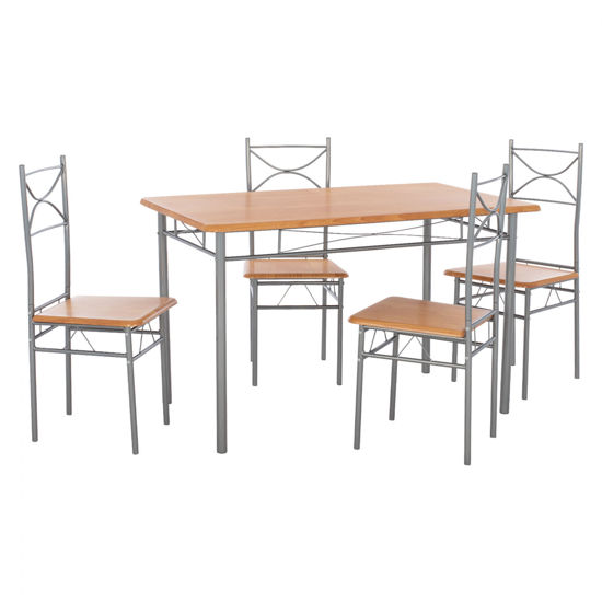 Εικόνα της ΣΕΤ ΤΡΑΠΕΖΑΡΙΑΣ ADELLE 5ΤΜΧ HM9219 ΧΡΩΜΑ ΟΞΙΑ ΜΕ ΑΣΗΜΙ ΣΚΕΛΕΤΟ 120x70x75Υ εκ.